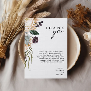 White Floral Reception 5"x7" Thank You Card