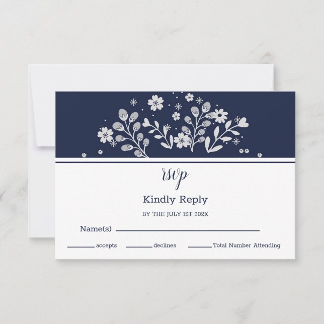 White Floral RSVP Card (Front)