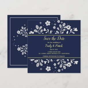 White Floral Save The Date