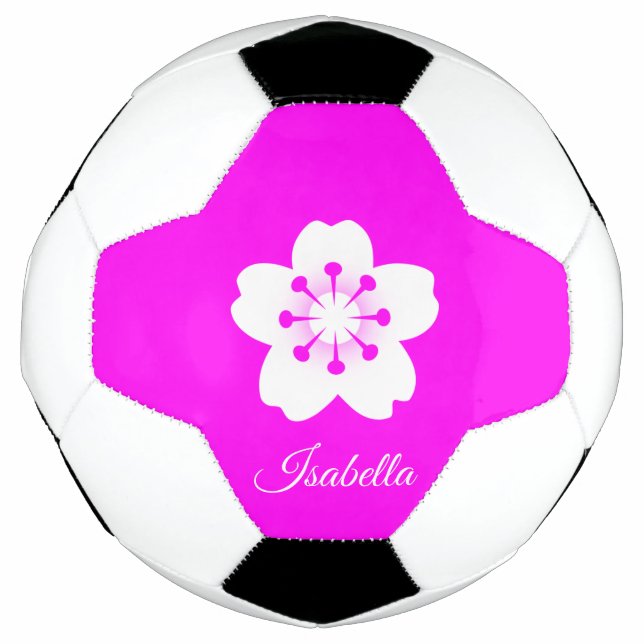 White Floral Soccer Ball (Front)