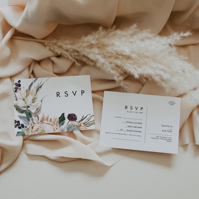 White Floral Song Request RSVP Card (Creator Uploaded)