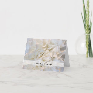 White Floral Spanish Thank You Gracias Card
