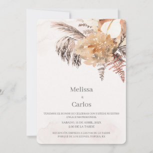 White floral Spanish Wedding Invitation