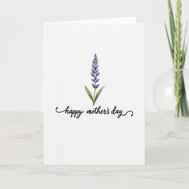 White Floral Sprig Card (Front)