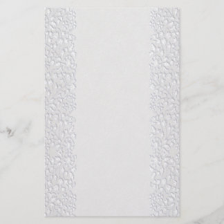 White Floral Stationery