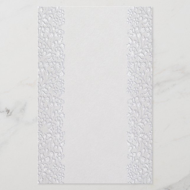 White Floral Stationery (Front)