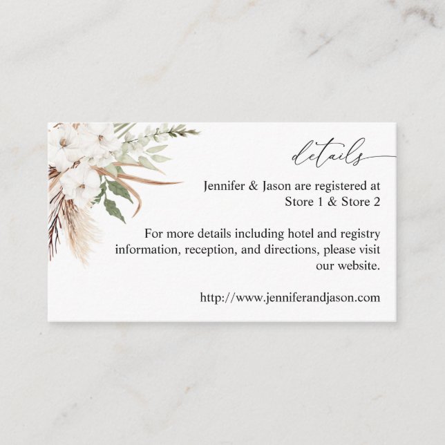 White Floral Summer Boho Enclosure Card (Front)