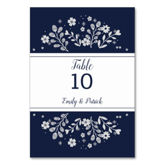 White Floral Table Number