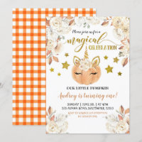 White Floral Unicorn Pumpkin is Turning One