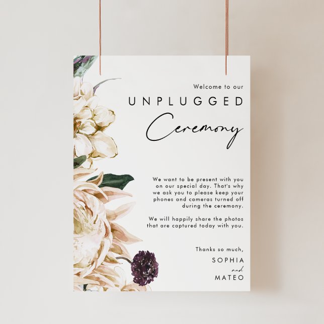 White Floral Unplugged Ceremony Poster (Creator Uploaded)