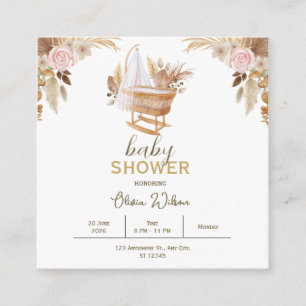 White Floral Watercolor Baby Shower Insert Card