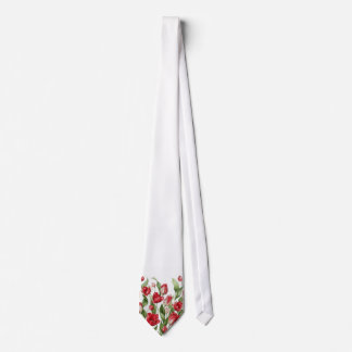 White Floral Watercolor Tulip Necktie