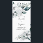 White Floral Watercolor Wedding Programs Programme<br><div class="desc">Greenery and white watercolor flowers wedding programs</div>
