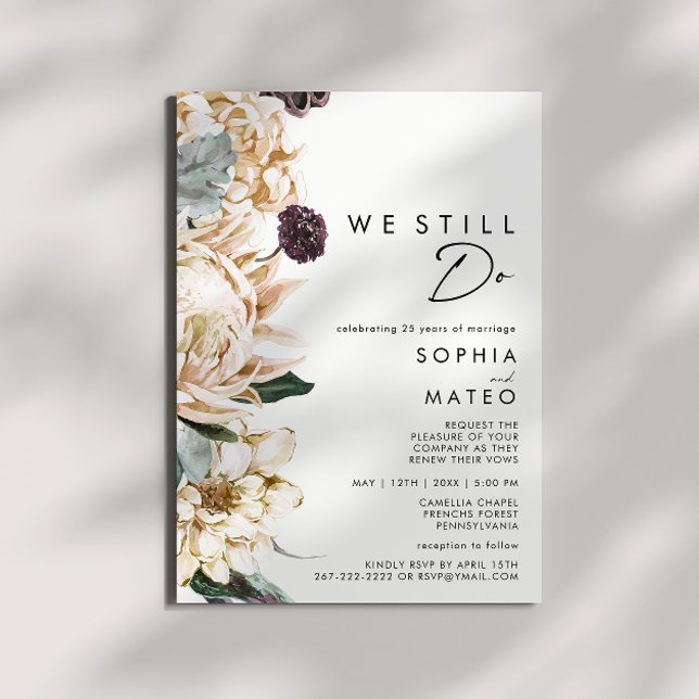 White Floral We Still Do Renewal Invitation (Creator Uploaded)