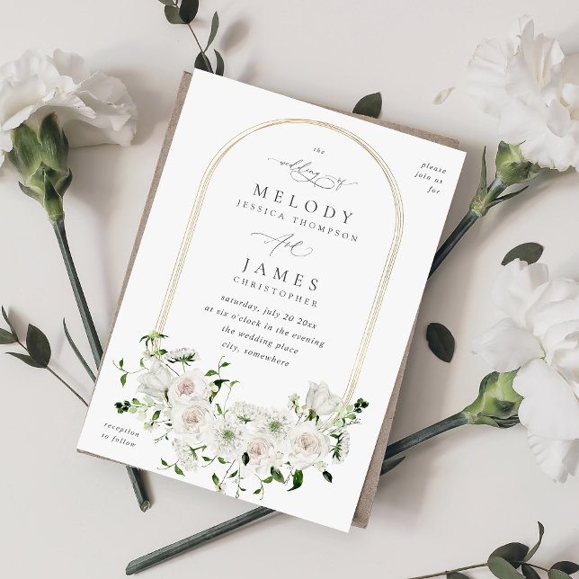 White Floral Wedding 2 Invitation (Creator Uploaded)