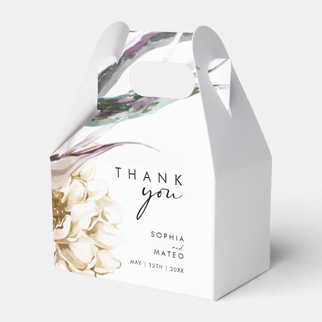 White Floral Wedding Favour Box (Front Side)