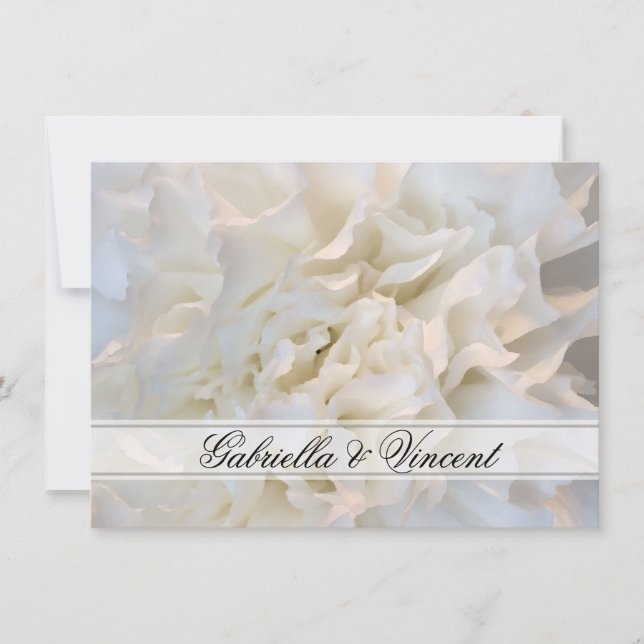 White Floral Wedding Flat Stationery Note Card (Front)