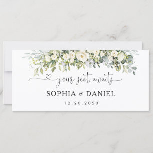 White Floral Wedding Head Table Sign