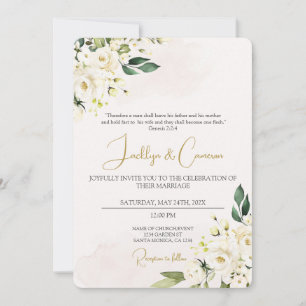 White floral Wedding Invitation
