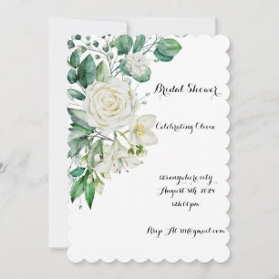 White floral wedding invitation
