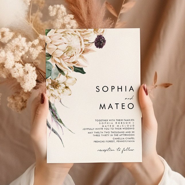 White Floral Wedding Invitation (Creator Uploaded)