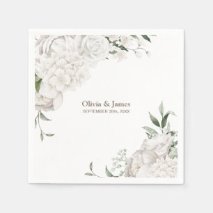 White Floral Wedding Napkins
