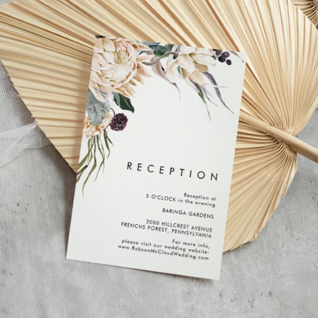 White Floral Wedding Reception Card (Creator Uploaded)