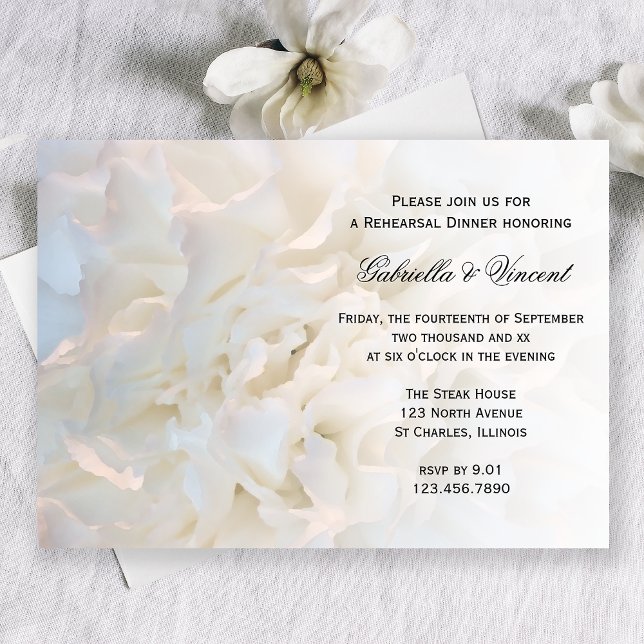 White Floral Wedding Rehearsal Dinner Invitation (Creator Uploaded)