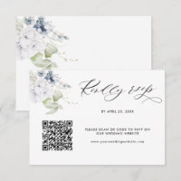 White Floral Wedding Rsvp Online with Scan QR Code