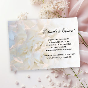 White Floral Wedding Save the Date Invitation
