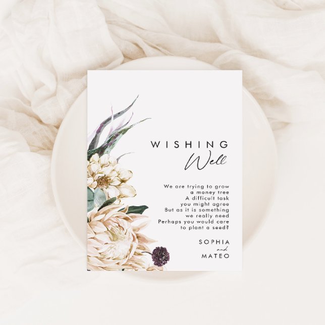 White Floral Wedding Wishing Well Enclosure Card (Creator Uploaded)