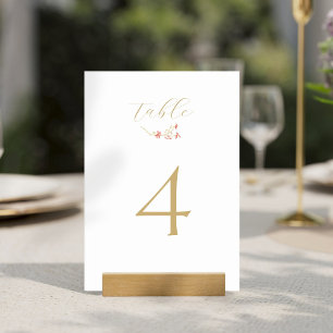 White Floral Wildflower Wedding Table Number