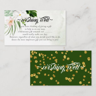 White Floral Wishing Well for Wedding Enclosure Card