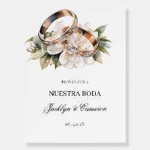 White Floral with ring Spanish Wedding