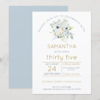 White Florals Eucalyptus 35th Birthday Party