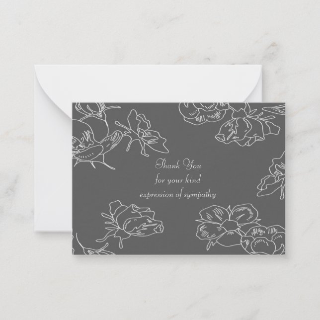 White Flower After Funeral Thank You Cards (Front)
