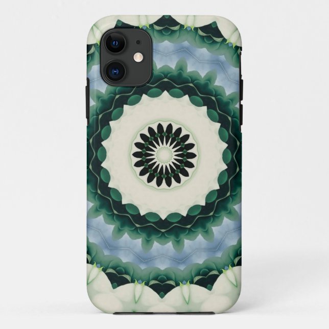 White Flower and Cerulean Blue Mandala Case-Mate iPhone Case (Back)