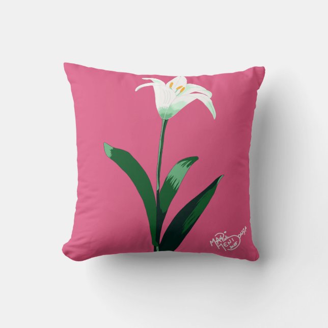white flower cushion (Front)