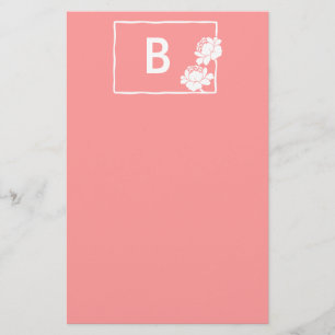 White Flower Customisable Monogram Stationery