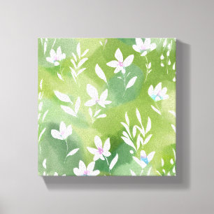 White Flower Fields Elegant Spring Floral Canvas Print