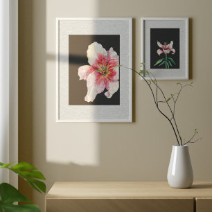 White Flower Modern Art Poster