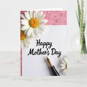 White Flower Mothers Card