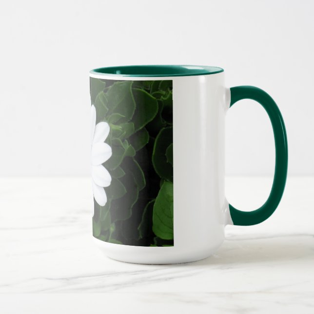 White Flower mug - choose style & colour (Right)
