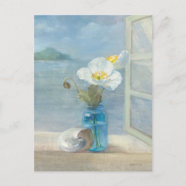 White Flower Overlooking the Sea Postcard (Front)