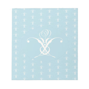 White Flower Pastel Blue Easter Notepad
