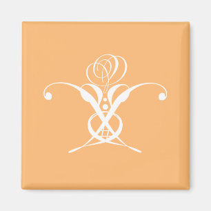 White Flower Pastel Orange Easter Magnet