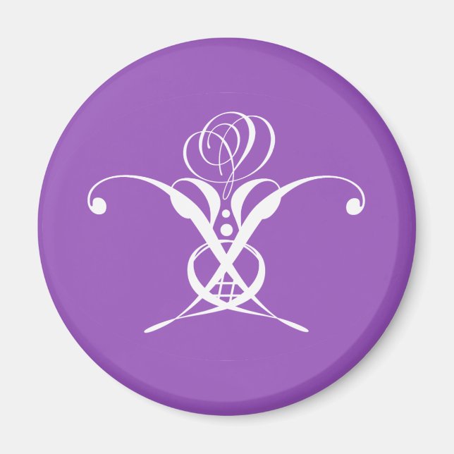 White Flower Pastel Purple Easter Magnet (Front)