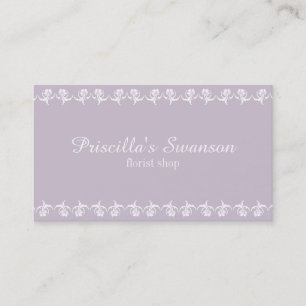White Flower Pattern Business Card