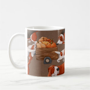 white flower pattern cute design illustration vint coffee mug