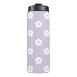 White Flower Pattern Thermal Tumbler